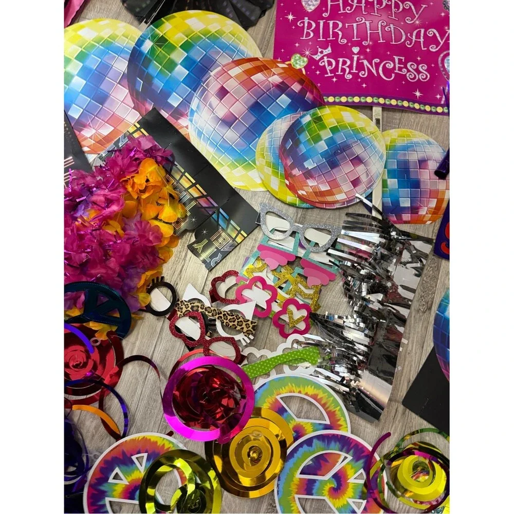 Party decor bundle Birthday Princess Multi-Color Party Decorations Set retro